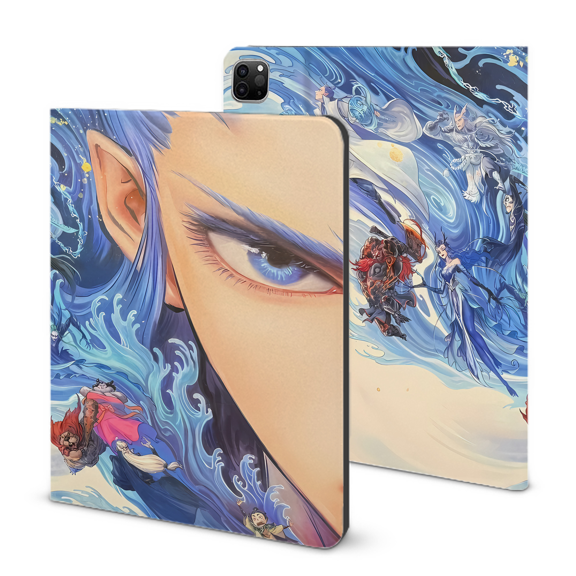 （画像用） Ne Zha 2 ナタ 魔童の大暴れ IPad ケース ブック型 PUレザー TPU 耐衝撃 軽量 薄型 ペン収納なし 全面保護 IPad 各モデル対応
